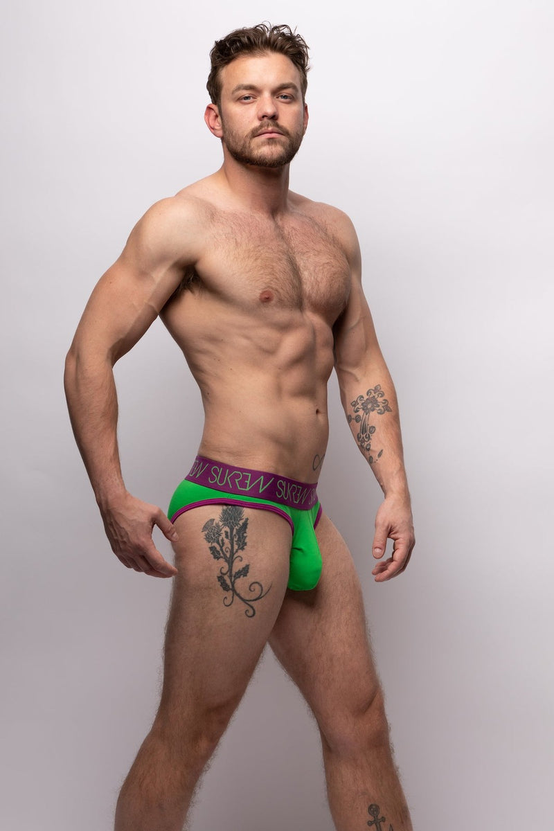 SUKREW Classic Briefs Unlined Jacquard Waistband Stretchy Brief Verdant Green 4