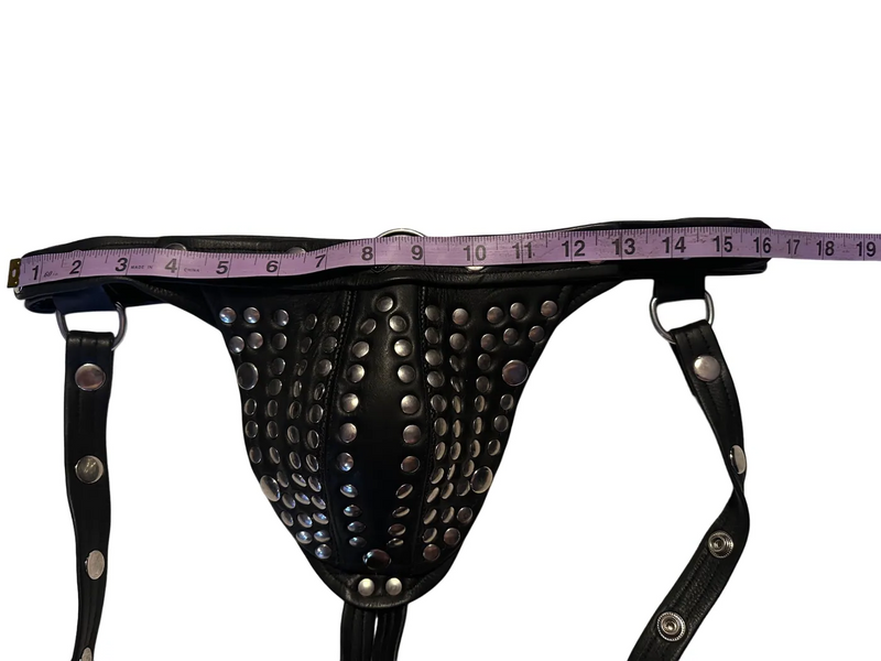 SMU  Adjustable Black Leather Jockstrap and Harness CH22 8980