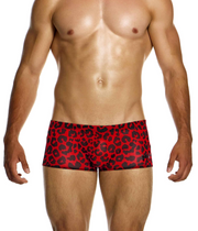 MODUS VIVENDI Leopard Mesh Brazil Boxers Trunks in Red 15422 104