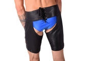 SMU Leather Open Front Rear Leg Chaps adjustable From 30-36in CH26
