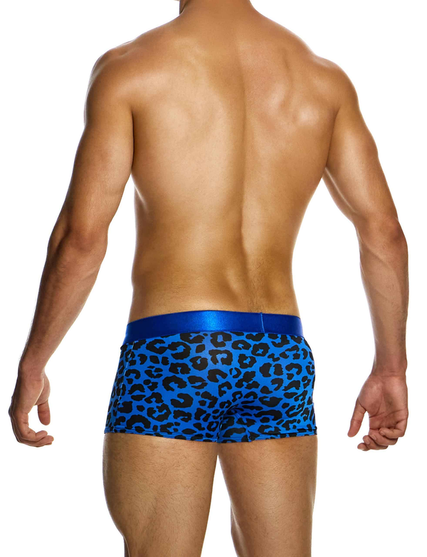 MODUS VIVENDI Leopard Boxer Trunks Stretch Velvet-Touch Fabric in Blue 15421 79A