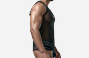 PUMP! Structured Black Mesh Tank Top Nylon Athletic Tanktop 14035 5