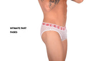 SMU Feminine Briefs See-Through Lace Fabric Red Waist Band 65013 32