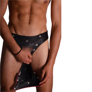 SMU Marcus Removable Cod Piece Black and Red Jockstrap 19734 CH16
