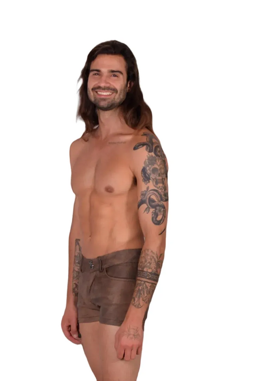 Small SMU Leather Mini Shorts 30'' Waist 8427 CH1