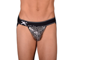 Large SKULL & BONES Jockstrap Silver Flash Jock 8