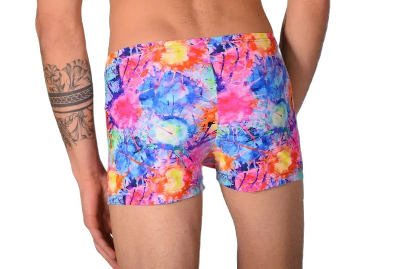 XS SMU Mens Swim Hipster Abstract Bright Colors 43147 MX12