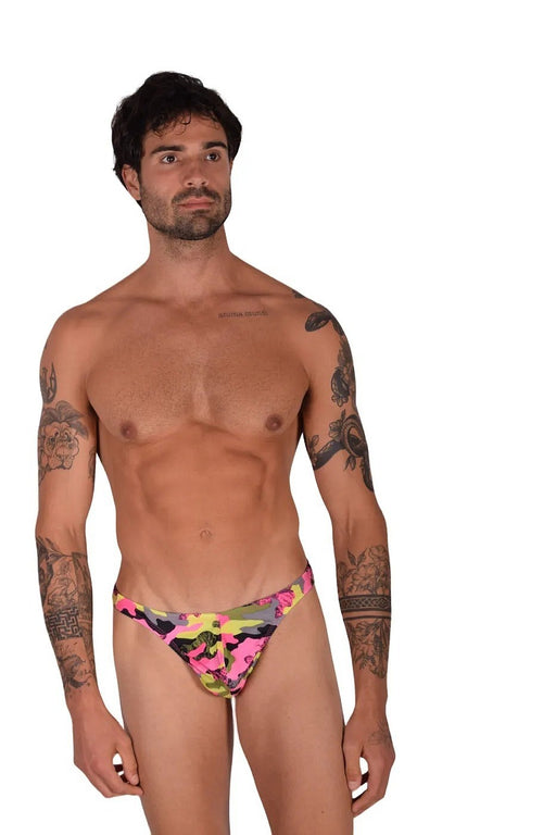 Large Swim Thongs Vuthy Multicolor Abstract Thong Swimwear LT1 9913