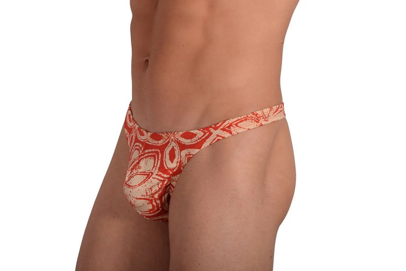 Medium Swim Thongs Vuthy Orange Cream Abstract Thong 272