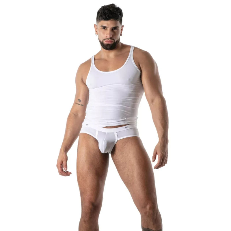 TOF PARIS Tank Top Mon Amour Microfiber Ultra-Soft in White 55