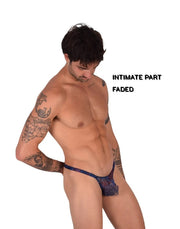 XL SMU Thong Flash Blue Sheer Design 9947 LT3