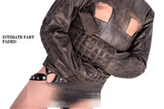 SMU Aviator  Straight jacket High Quality Genuine Leather Brown  16-10