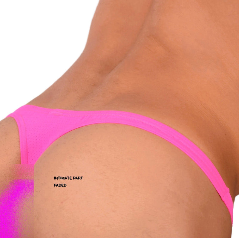S SMU Mens Pink Thong Breathable Fabric Little Holes 33808 MX17