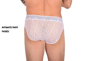 SMU Feminine Briefs See-Through Lace Fabric Blue WaistBand 65014 32