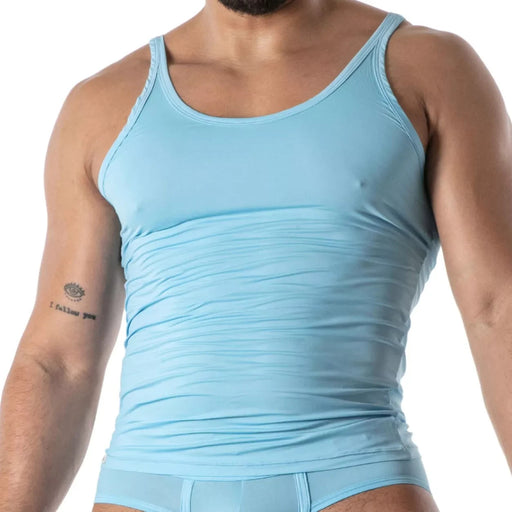 TOF PARIS Mon Amour Microfiber Tank Top Ultra-Soft in Blue 55