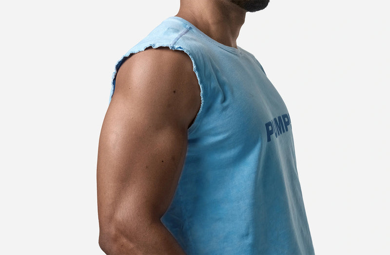 PUMP! Bubble Blue Boxy Tank Top Cotton Sleeveless 14027 8