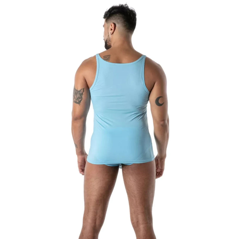 TOF PARIS Mon Amour Microfiber Tank Top Ultra-Soft in Blue 55