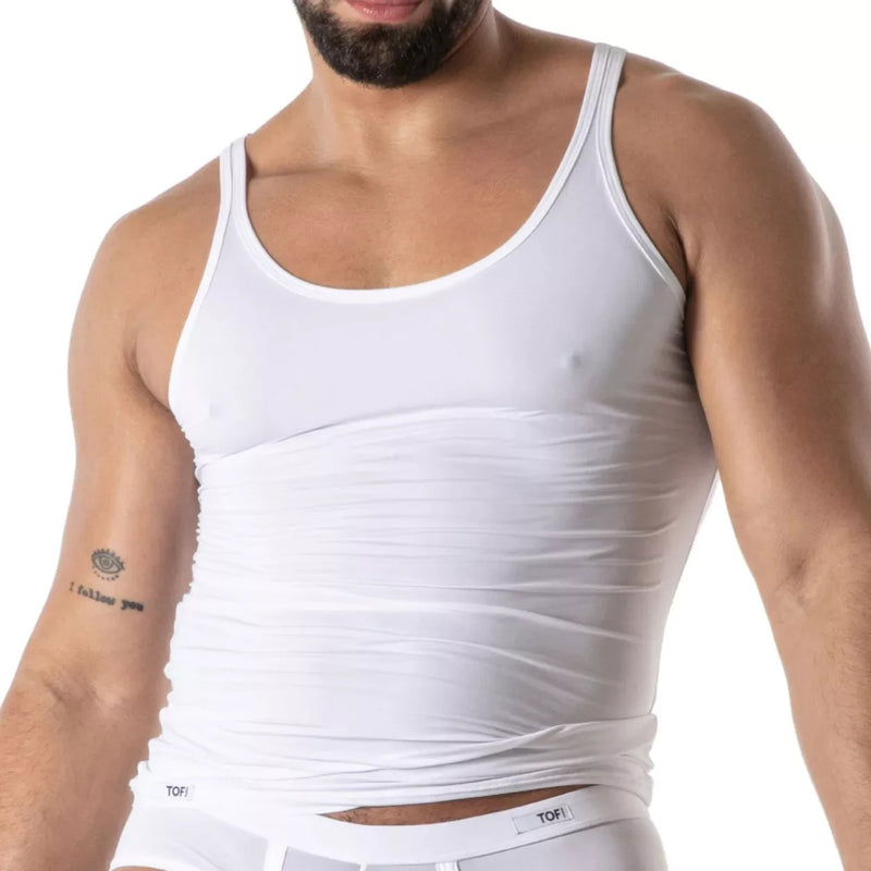 TOF PARIS Tank Top Mon Amour Microfiber Ultra-Soft in White 55