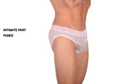 SMU Feminine Briefs See-Through Lace Fabric Pink Waist Band 65015 32