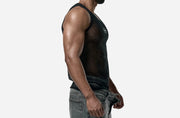 PUMP! Structured Black Mesh Tank Top Nylon Athletic Tanktop 14035 5