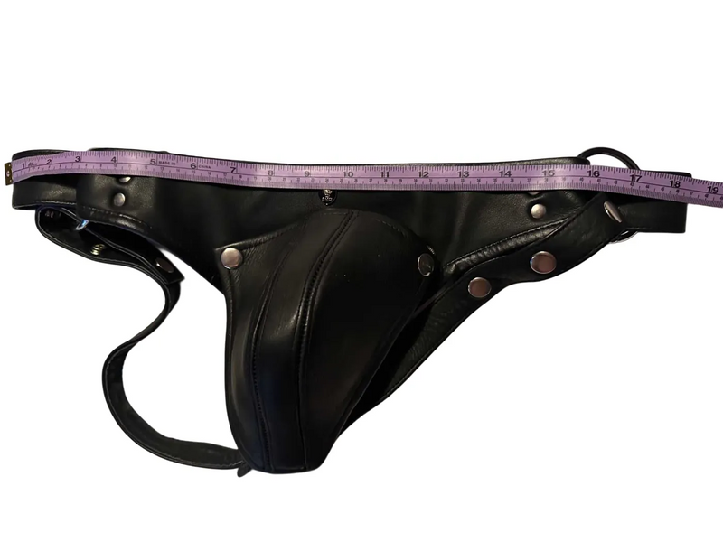 SMU Leather Jockstrap Removable Cod Piece Adjustable Waist 8981 CH23