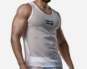 PUMP! Structured White Mesh Tank Top Nylon Athletic Tanktop 14034 5