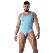TOF PARIS Mon Amour Microfiber Tank Top Ultra-Soft in Blue 55