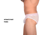 SMU Feminine Briefs See-Through Lace Fabric Pink Waist Band 65015 32