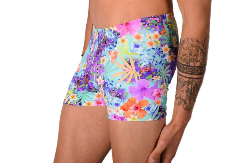 XS SMU Mens Swim Hipster Abstract Bright Colors 43148 MX12