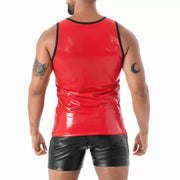 TOF PARIS Tank Top 100% Latex Second-Skin Sleeveless Red Datex T4