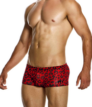 MODUS VIVENDI Leopard Mesh Brazil Boxers Trunks in Red 15422 104