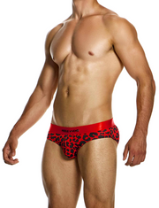 MODUS VIVENDI Leopard Classic Briefs Soft Velvet Touch Fabric in Red 15412 79A