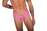XL SMU Cheeky Boxer Brief Sequin Brazilian Back Underwear Pink 9925 LT2