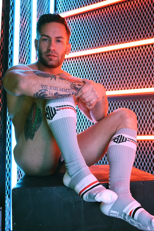 9 - 12 BREEDWELL Long Knee Socks Locker - Room College School Sock Grey 19 - SexyMenUnderwear.com