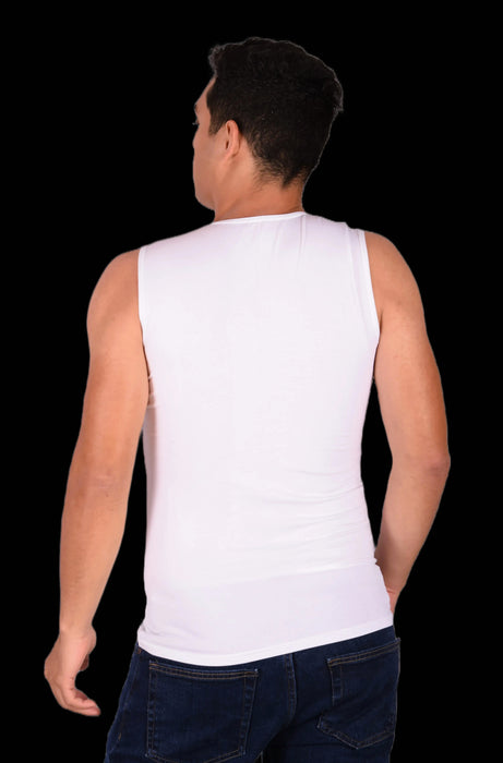 DOREANSE Débardeur Athletic Muscle Coton Classique Blanc 2205 3