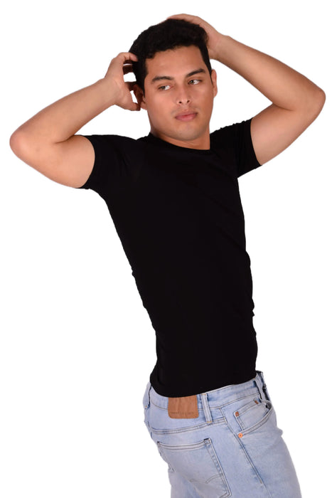 DOREANSE T-Shirt Classique Chemises en Coton Noir 2535 2