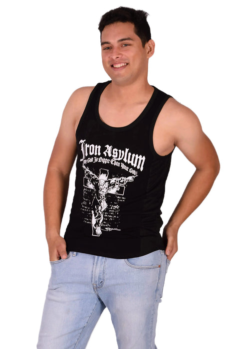 LARGE SMU Gym King Tank top Black and White 33739 MX16