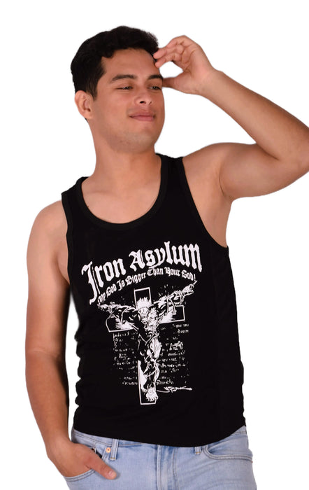 LARGE SMU Gym King Tank top Black and White 33739 MX16