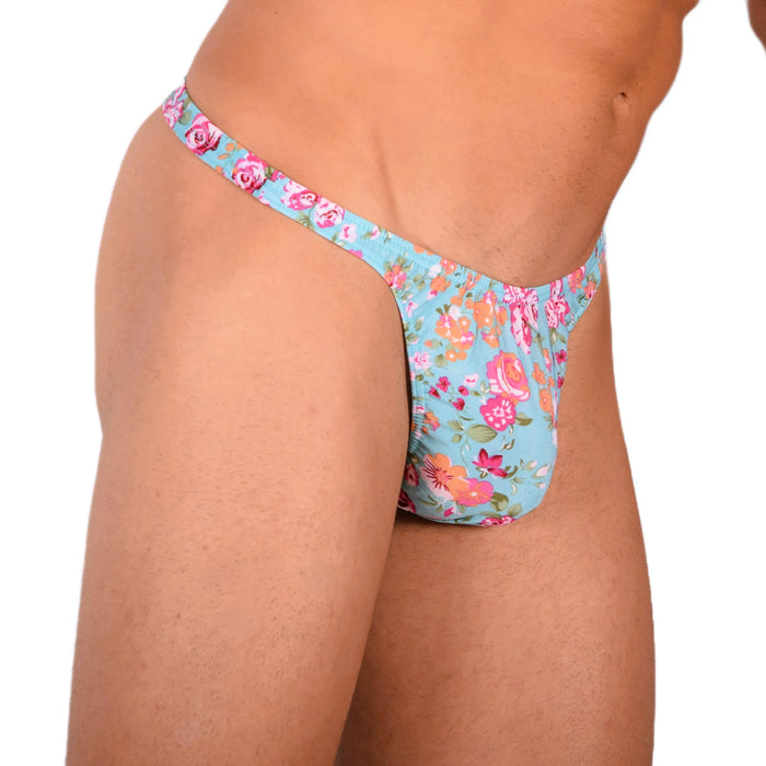 S SMU Sexy Floral Explosion Turquoise Thong 33669 MX15