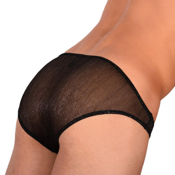 Doreanse Sheer Mini Briefs Sous-vêtements pour hommes Night Tease Noir 1301 8