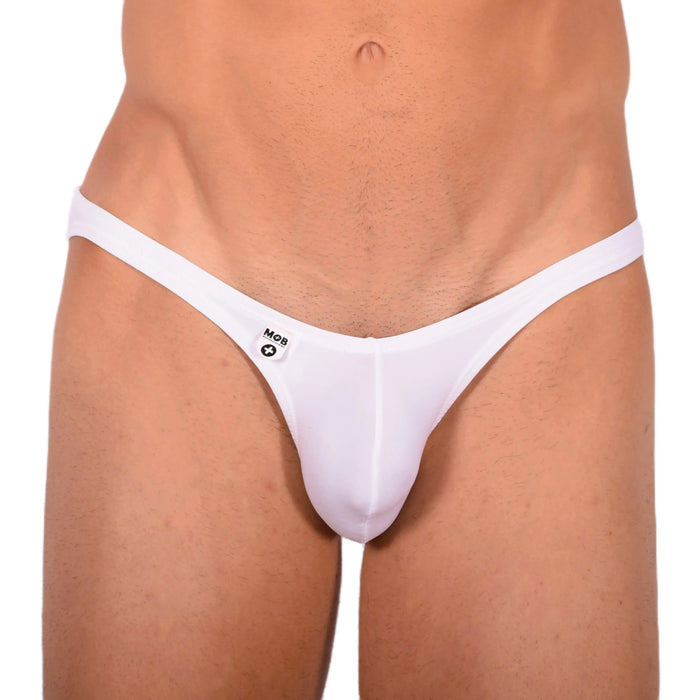 SMALL MOB Eroticwear Low Rise Brief Bikini Cut White MBL40 1