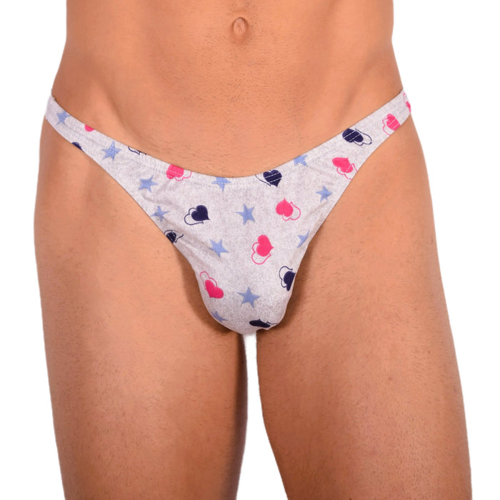 S SMU Sensual Grey Hearts Thong 33677 MX15