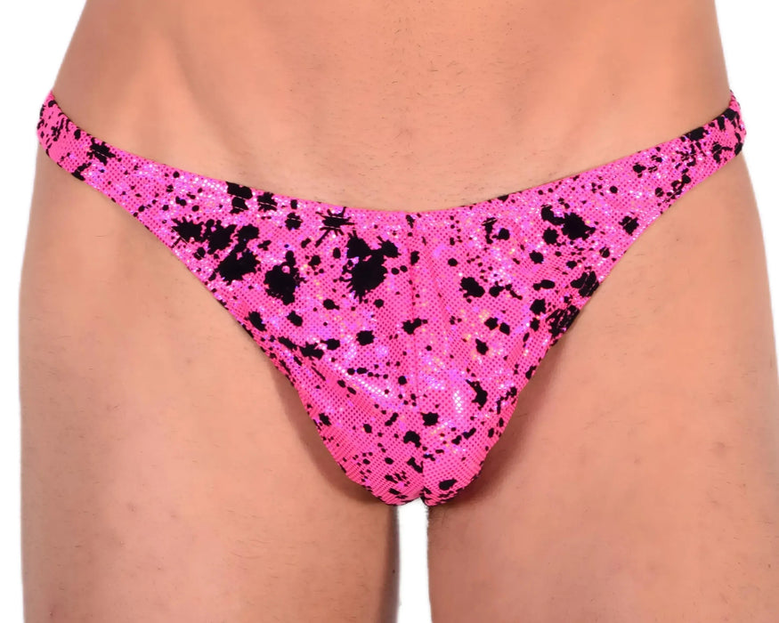 S SMU Sensual Party Pink/Black Thong 33525 MX13