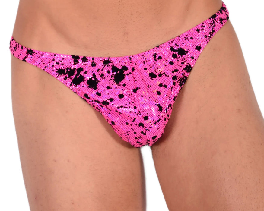 S SMU Sensual Party Pink/Black Thong 33525 MX13