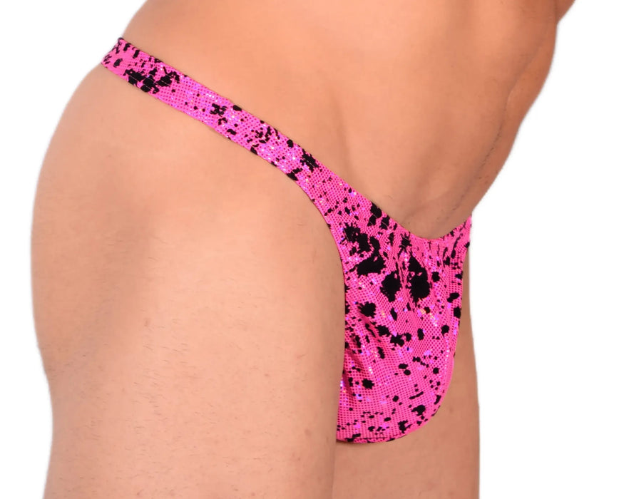 S SMU Sensual Party Pink/Black Thong 33525 MX13