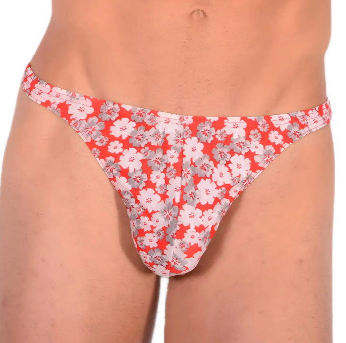 XS/S SMU Sensual Floral Explosion Red Thong 33529 MX13