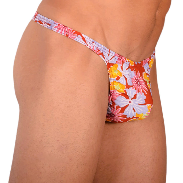 S SMU Sensual Floral Explosion Red Thong 33685 MX15