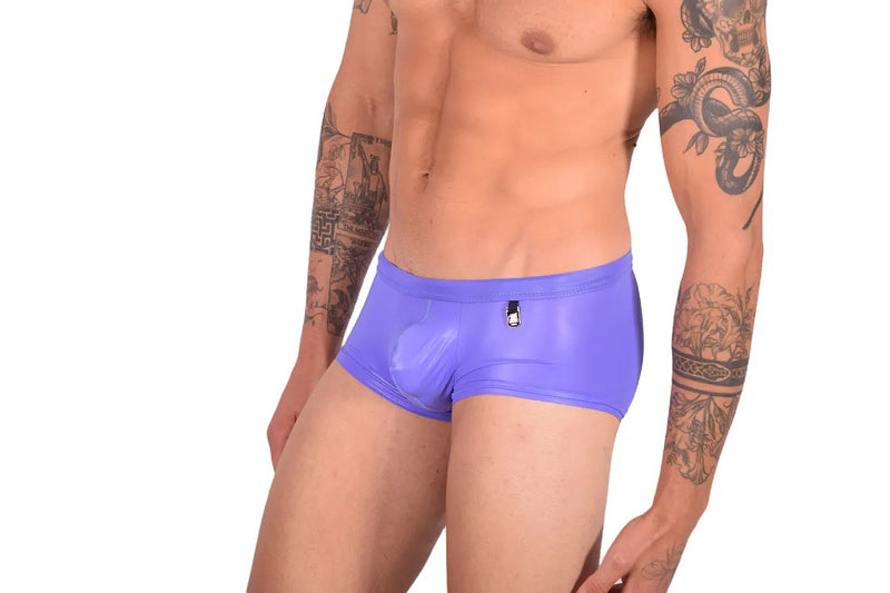 XS Gregg Homme Boxe Briefs BOYTOY Boxer aspect caoutchouc Spandex Violet 95005 149