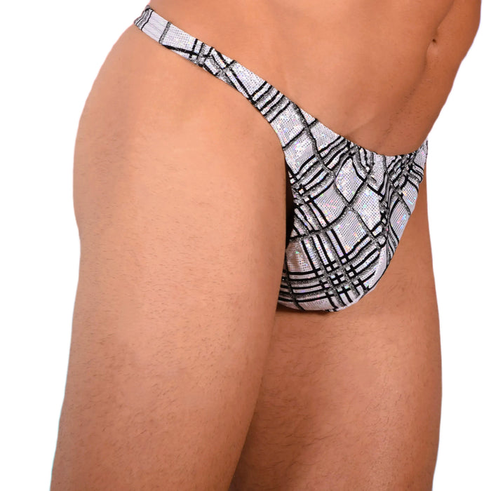 XS/S SMU Sexy Party Silver/Black Thong 33641 MX14