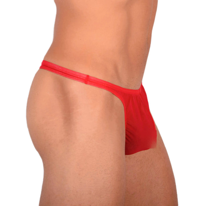 S SMU Sensual C-Thru Red Thong 33694 MX15